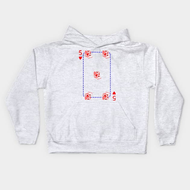 5 of hearts Kids Hoodie by M[ ]